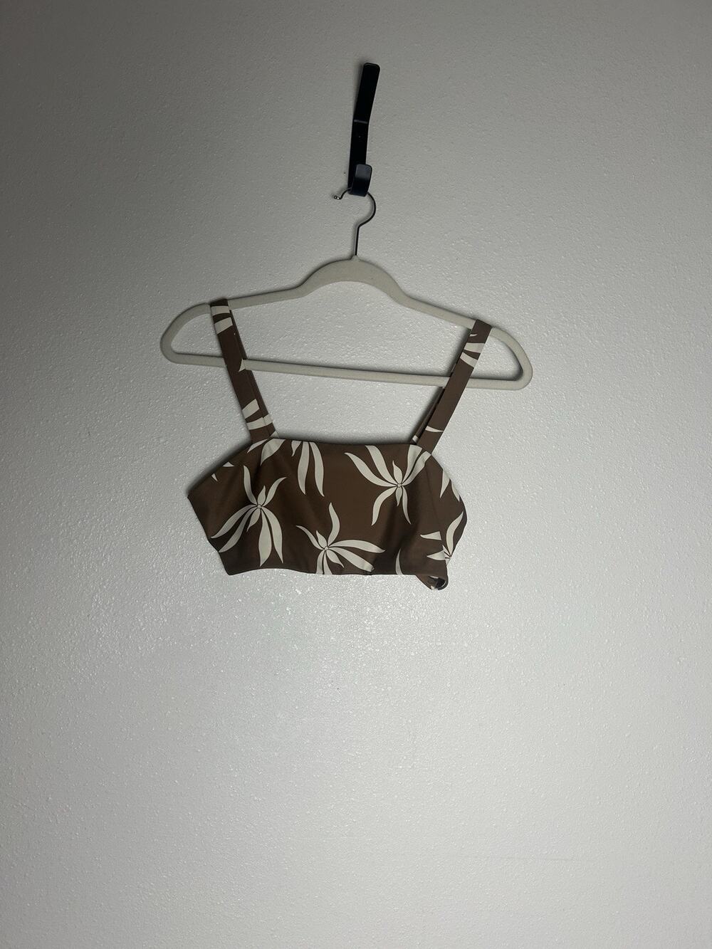 Mikoh Azores Brown and White Floral Bikini Top Size XL